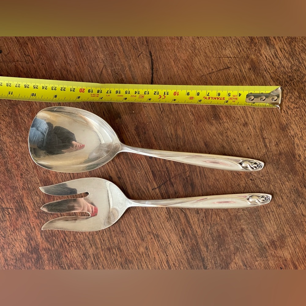 MCM silver plated salad spoon and fork - Picture 5 of 5
